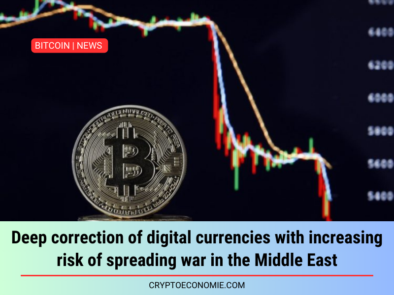 Deep correction of digital currencies with increasing risk of spreading war in the Middle East